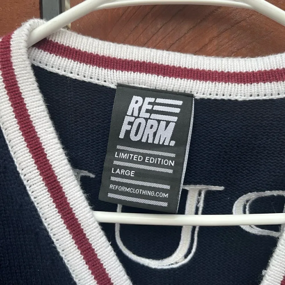 Varsity Old School Cardigan Sweater size large